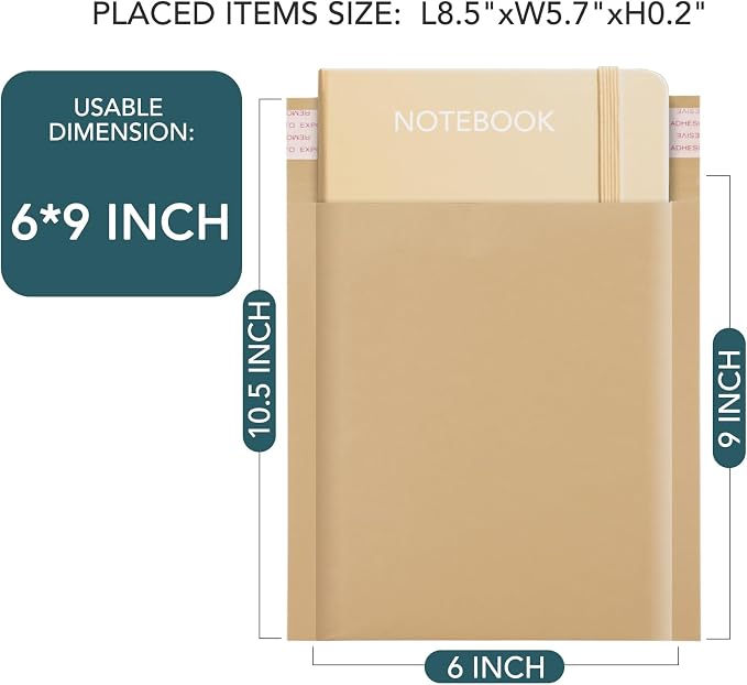 METRONIC Kraft Bubble Mailers 6x10" Padded Envelopes Brown 50 Pack Seal | Usable Size 6x9",Mailing Packaging Bags,Waterproof,Tear-Resistant,Cushioning for Small Business,Bulk Mailers,Accessories