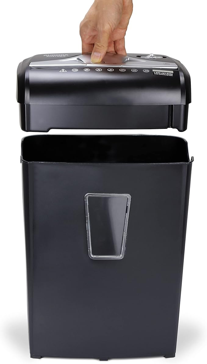 Aurora AU870MA High-Security 8-Sheet Micro-Cut Paper Credit Card Shredder Black