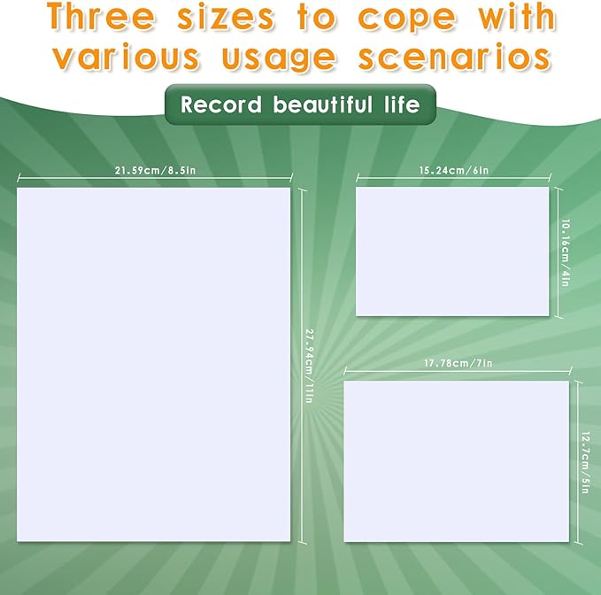 Lokunn 180 Sheets Photo Paper Glossy 4x6, 5x7, 8.5x11 inch,Inkjet Printer Photo Paper for Dye Ink, Suitable for Flyers, Calendars, Photos, Advertising covers, Recipe Cards and Brochures