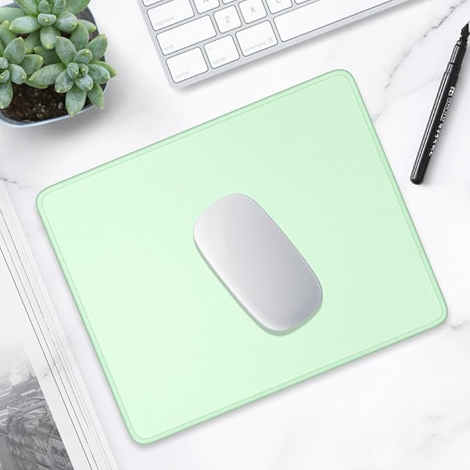 Hsurbtra Mouse Pad, Premium-Textured Square Mousepad 10.2 x 8.3 Inch, Stitched Edge Anti-Slip Waterproof Rubber Pretty Cute Computer Mat for Office Gaming Laptop Women Kids Lake Green