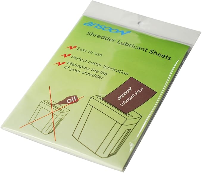 Paper Shredder Lubricant Sheets, Paper Shredder Sharpening & Lubricating Sheets (12PCS)