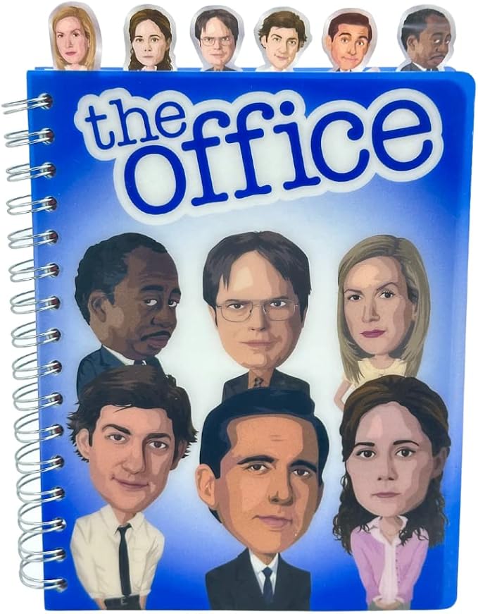 The Office Journal with Character Tabs, Spiral Binding and Flexible Plastic Cover, 8 x 7 inches
