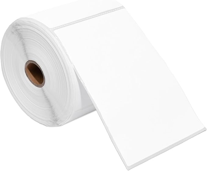 Spartan Industrial - 4" X 6" Direct Thermal Labels (250 Count, 1 Roll) - Printable Postage Shipping Labels for Packages and Returns - Compatible with Zebra and Rollo Printers