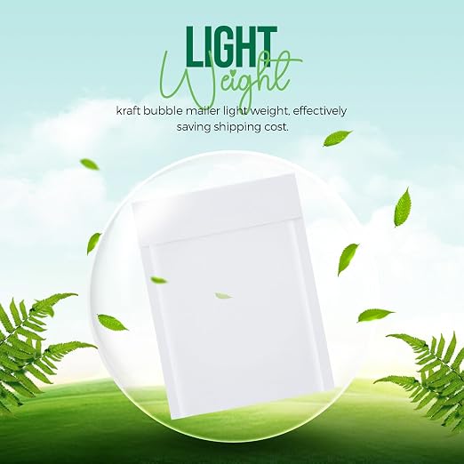 Fuxury White Kraft Bubble Mailer 6x10" 100 Pack Padded Envelope Usable 6x9" | Self Seal Bubble Envelopes Waterproof Cushion Padded Mailers for Small Business Shipping Invoices Cards #0