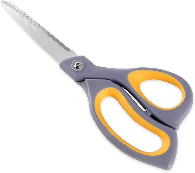 8.5 Inch Heavy Duty All Purpose Scissors for Office, Home, Packages | Professional Ultra Sharp Stainless Steel Blades for Fabric, Paper, Crafts - Comfort Soft Grip Handles