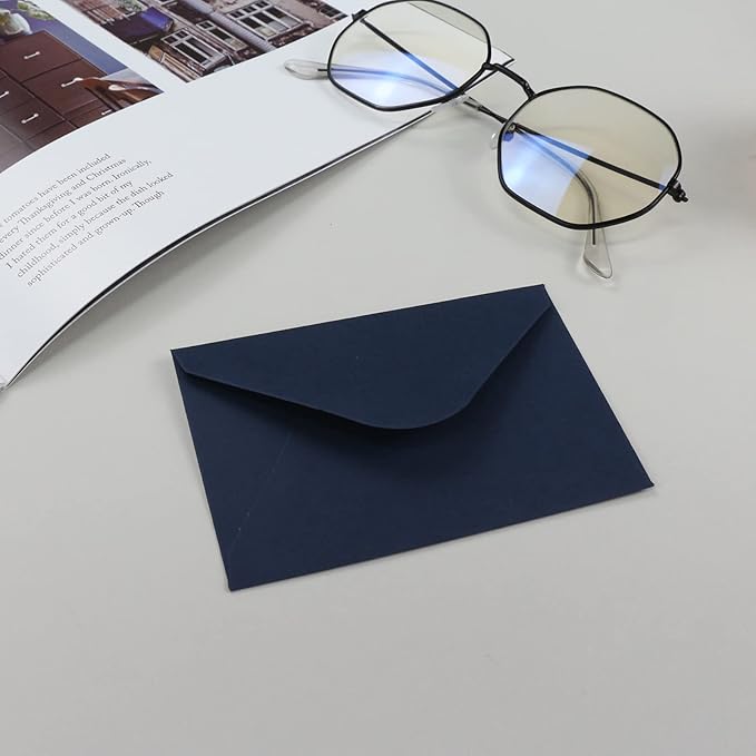 150 Packs of Gift Card Envelopes, Black Mini Envelopes, Gift Card Holder, Business Card Envelopes (4"x2.75") (Blue)