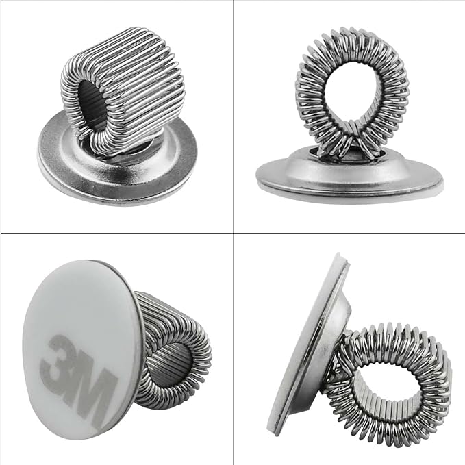 8 Pcs Manganese Steel Pen Holder Clips Self Adhesive Pencil Organizer with Adjustable Spring Loop for Erase Board Whiteboard Bulletin Board Refrigerator Map Office Home Fit Any Size (Silver)