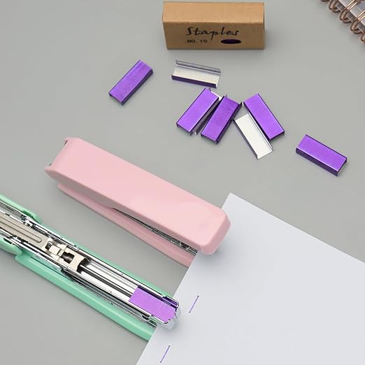 NatSumBasics 4000 Purple Staples Small Colored #10 Staples for Mini Stapler Refill, No.10 Staple, Smaller Than Standard Staple (Purple)