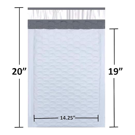 SALES4LESS - Poly Bubble Mailers, Waterproof & Cushioned Padded Envelopes for Shipping, 14.25 x 20 in (50 Pack, White)