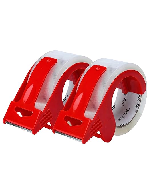 Mr. Pen- 2 Rolls Packing Tape with 2 Dispensers, 2” Wide, 50 Yards, Clear Packing Tape Heavy Duty for Mailing, Moving Boxes and Packaging
