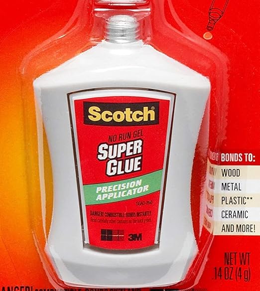 Scotch Super Glue Gel in Precision Applicator, .14 Ounces (AD125) (Pack of 2)
