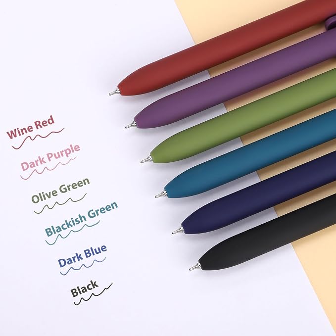 FIOVER Colored Gel Pens 12 Pack 0.7mm Medium Point Pens for Journaling | Quick-Dry Ink, Smooth Writing Colorful Pens for Note Taking, Doodling, Aesthetic Office School Supplies, Gifts for Women Men