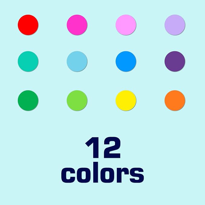 10080 PCS Small Dot Stickers 1/4" Round Circle Color Coding Labels | 15 Colors Coding Labels Tiny Dot Sticker for Office,Classroom, Inventory Organize, File Classification