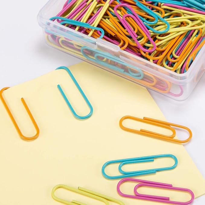 Paper Clips 28mm Assorted Color Paperclips for Office Premium Clips for Paperwork Paper Clips Small Paperclip Rustproof Paperclips Great for Office School Document Organizing (120pcs)