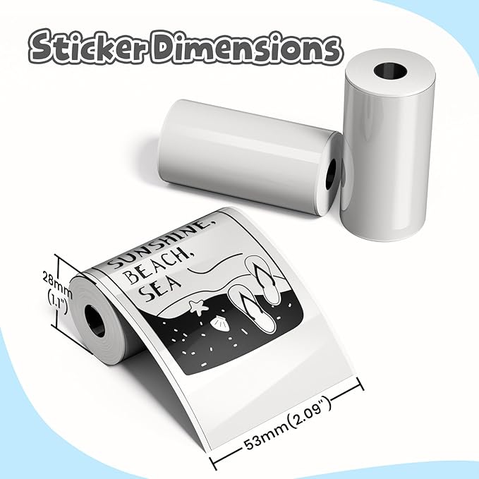 Phomemo T02 Transparent Paper Clear Sticker Paper- Sticker Paper for Phomemo T02/T02Pro/Q02E/M02X/Y02C/Q02/M02L Mini Sticker Printer, for Study Notes, Photos, List, 3-Rolls
