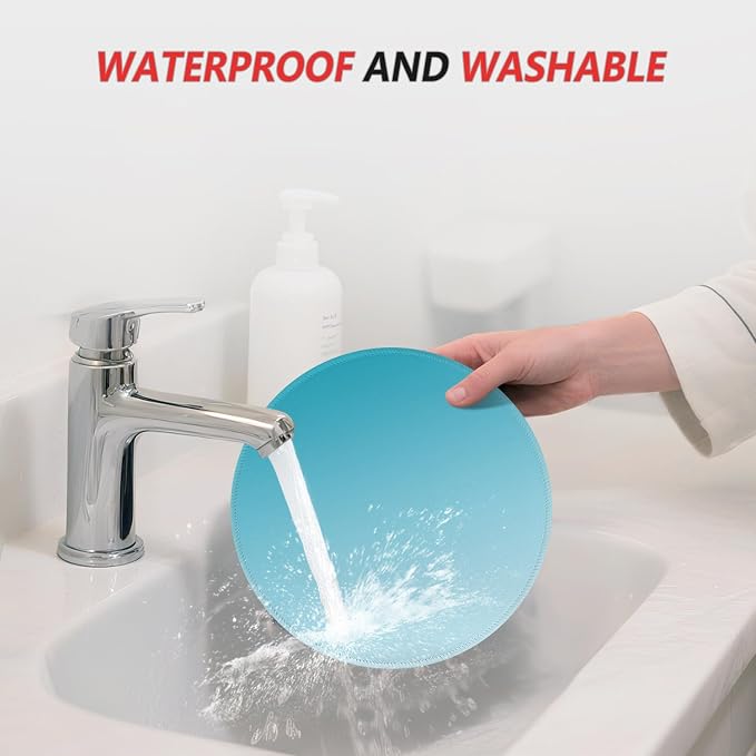 ITNRSIIET Mouse Pad Non-Slip Rubber Base Smooth Surface Stitched Edges Waterproof Durable Compatible with All Mice for Office & Gaming, Desk Accessory, Diameter 8.7 inch, Aqua Gradient