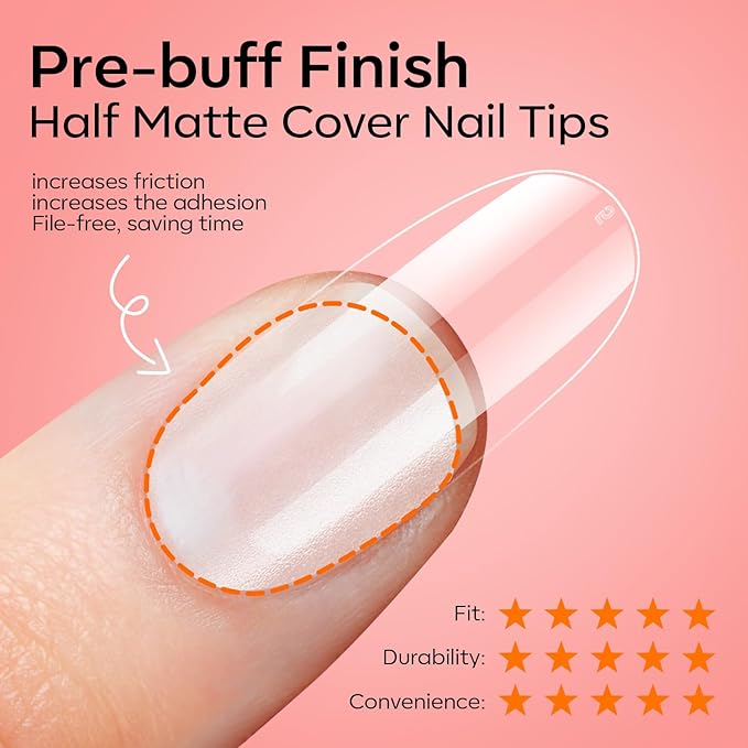 modelones X Nail Gel Kit Kit Medium Oval, 9-in-One Nail Glue with Portable U V Lamp 216Pcs 12Sizes Pre-Etched Round Press ons Fake Acrylic Extension Kit DIY Salon Gift for Women