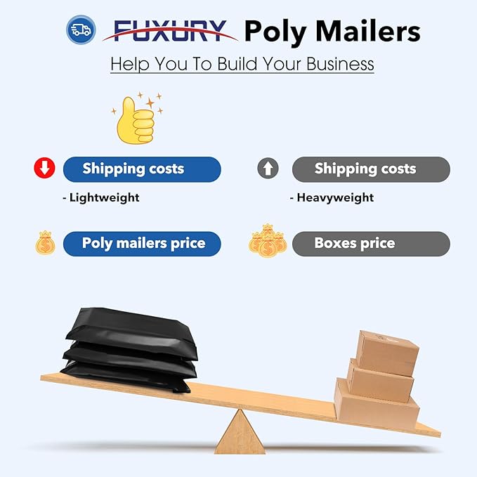 Fuxury 1200pcs 10 x13 inch Poly Mailers,Waterproof Shipping Bags for Clothing,Strong Adhesive Shipping Envelopes for Small Business,Self Seal Mailing Bags Poly Mailer Bags Black