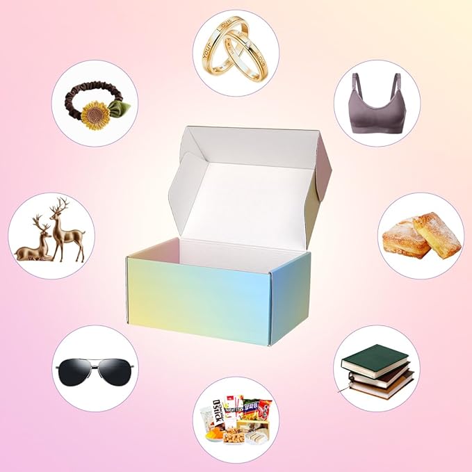 Shipping Boxes for Packaging, 9x6x4 Inches Corrugated Cardboard Boxes, Medium Mailing Boxes for Small Business (15 Pack, Colorful)