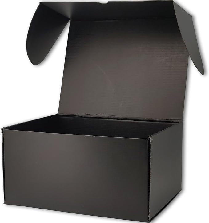 Black Shipping Boxes for Small Business Pack of 15-12x8x6 inches Cardboard Corrugated Mailer Boxes for Shipping Packaging Craft Gifts Giving Products
