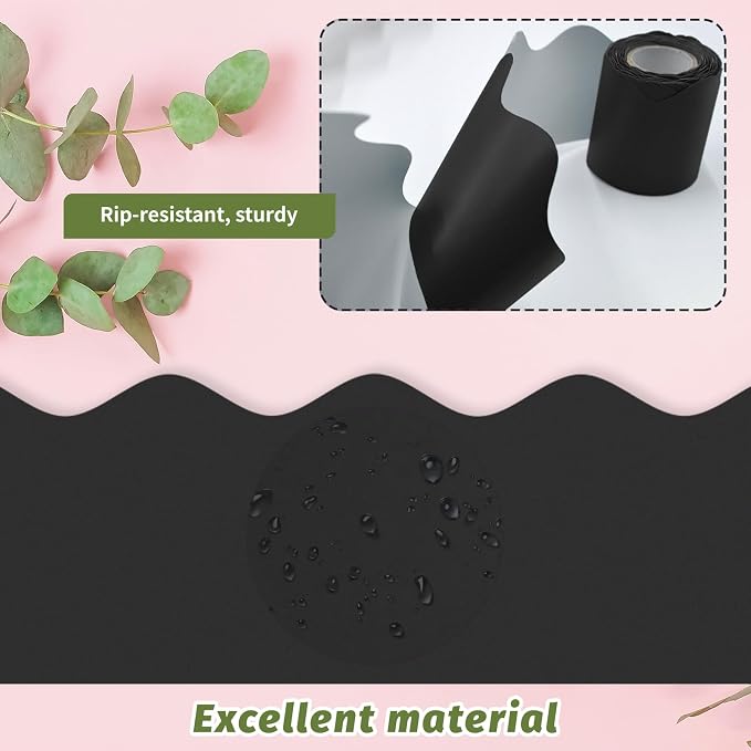 8 Rolls 262.4 Ft Bulletin Board Borders - Black Scalloped Borders Bulletin for Classroom, School & Office Decor - Black Bulletin Board Trim Paper