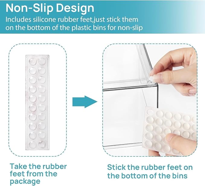 Vtopmart Clear Stackable Storage Drawers Set of 10, Baby Bottle Organizer | Multi-purpose Boxes for Bathroom Accessories, Beauty Supplies, Ideal for Kichen Countertop, Bathroom, Pantry Organization