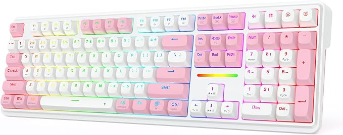Redragon K745 PRO Wireless 108-Key Gasket RGB Gaming Keyboard, 4 Hotkeys | Extra Shortcut Keys, 0-Delay Tri-Mode, Cushioned Noise Dampening for Creamy Thocky Sound, Unfaded PBT Keycaps, PRO Software