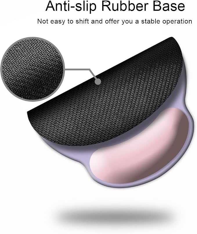 DOOKE ErgoComfort Wrist Rest Mouse Pad-Ergonomic Office Mousepad with Wrist Support-Non-Slip, Design Desk Accessories Mat for Home&Game Decor Pink Purple