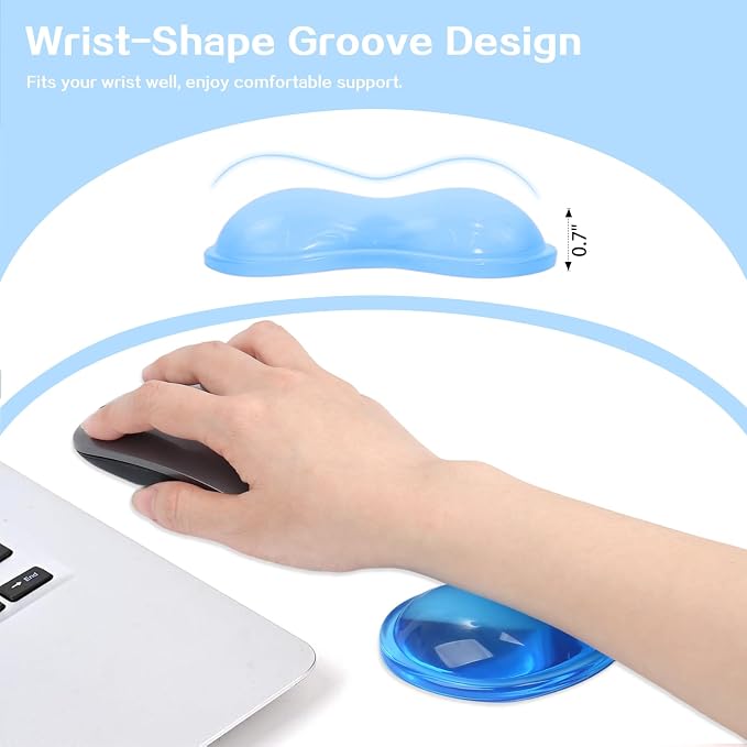 Gel Keyboard & Mouse Wrist Rest Set - Keyboard Wrist Rest Pad & Mouse Support for Office Gaming Pad Computer Laptop Ergonomic Comfortable Pain Relief- Pad Set (Mouse Support Set)