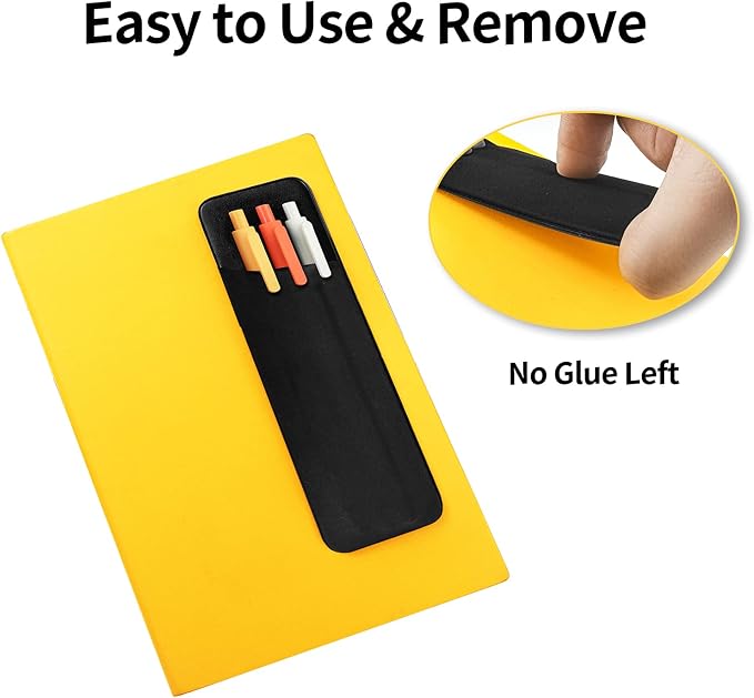 Epessa Stick-On Pen Holder for Notebook, Adhesive Pencil Sleeve Pouch | Pen Holder for Hardcover Journals, Planners, Notebooks, Reusable Pen Pocket Organizer Easy to Remove