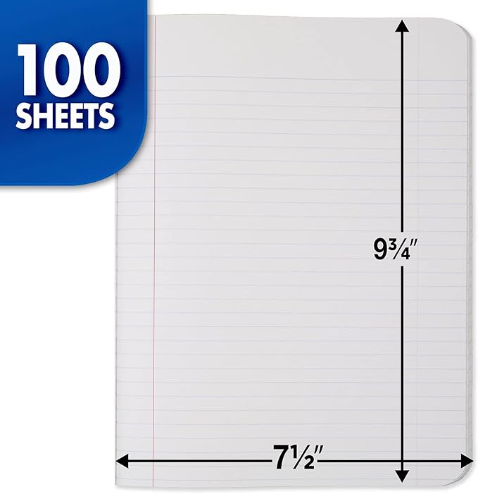Mead Composition Notebook, College Ruled Paper, 9-3/4" x 7-1/2", 100 Sheets, Black Marble (09932)