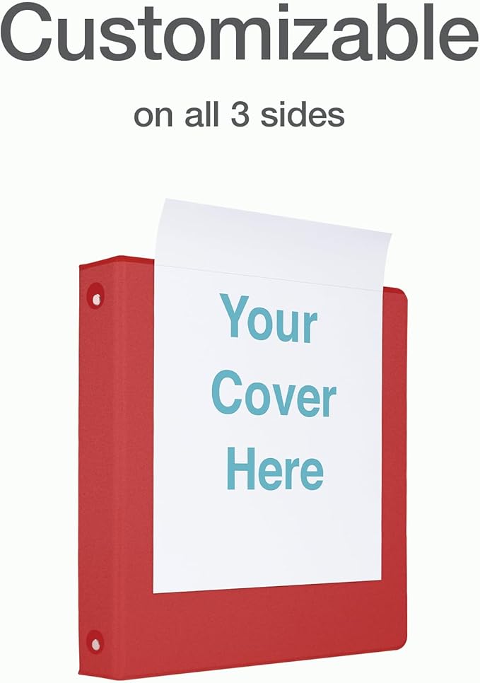 Cardinal 3 Ring Binders, 1.5 Inch, Round Rings, Holds 350 Sheets, ClearVue Presentation View, Non-Stick, Assorted Bright Colors, 6 Pack (79557)