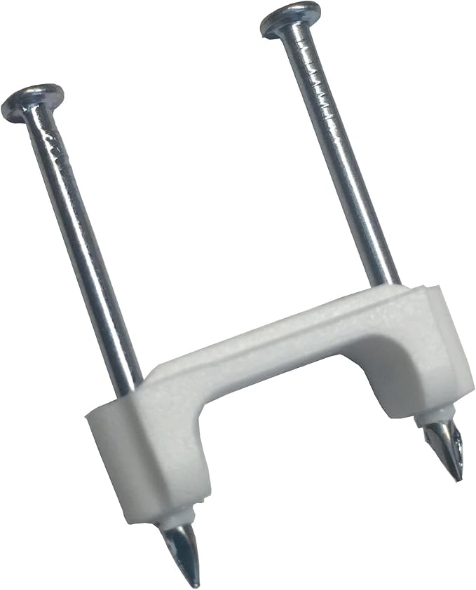 Gardner Bender PS-225J Plastic Staple, ½ Inch., Secures Romex, UF & (NM) Non-Metalic Cable, Polyethylene - UV Resistant, Splinter Free, Application: 14/2, 12/2, 10/2 (NM) Cable, 225 Pk., White