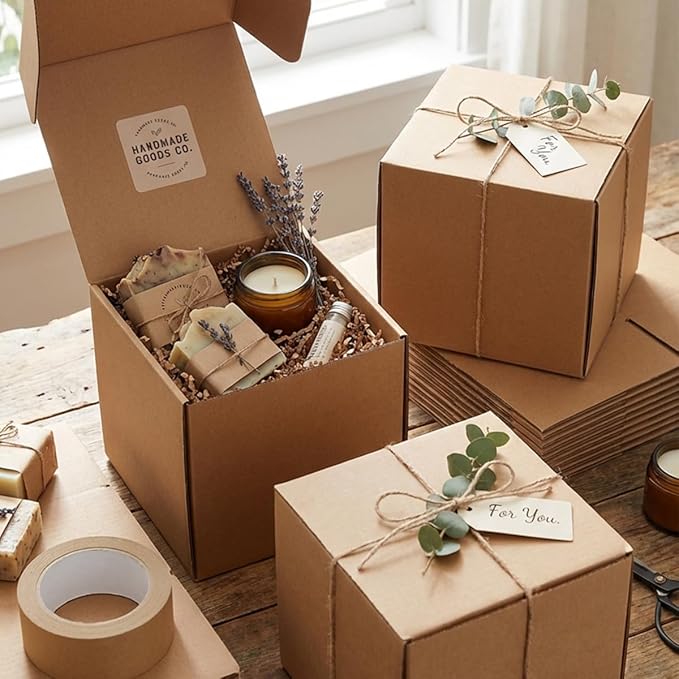 WIFTREY 8x8x8 Inches Shipping Boxes Set of 15 Brown, Corrugated Cardboard Box for Shipping Small Business, Gift Packing, Mailing Wrapping Present