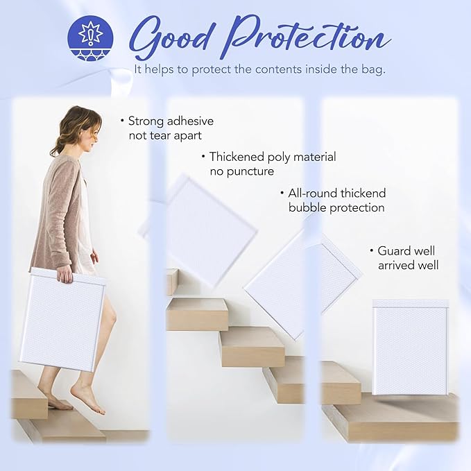Fuxury Bubble Mailers 14.5x20" 120 Pack White Extra Large Padded Envelopes Usable Size 14.5x19" Self Seal Bubble Envelopes Padded Mailers Shipping Bags for Mailing book Clothes Small Business #7