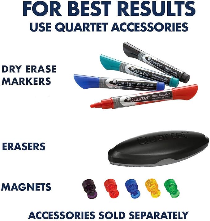 Quartet Magnetic Whiteboard, 8-1/2" x 11" White Board for Wall, Dry Erase Board for Kids, Perfect for Home Office & Home School Supplies, 1 Dry Erase Marker, 2 Magnets, Black Frame (MHOW8511-BK)