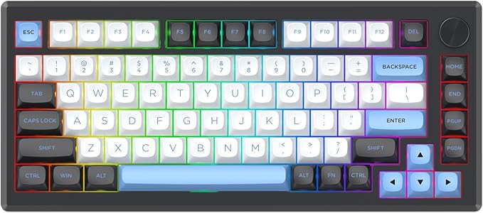 Redragon K739 Wireless Mechanical Keyboard, QMK/VIA Programmable, Anodized Aluminum Alloy, MDA Keycaps Gasket RGB Gaming Keyboard with Pre-Lubed Switches, 75% Tri-Mode Hot Swappable for PC Mac