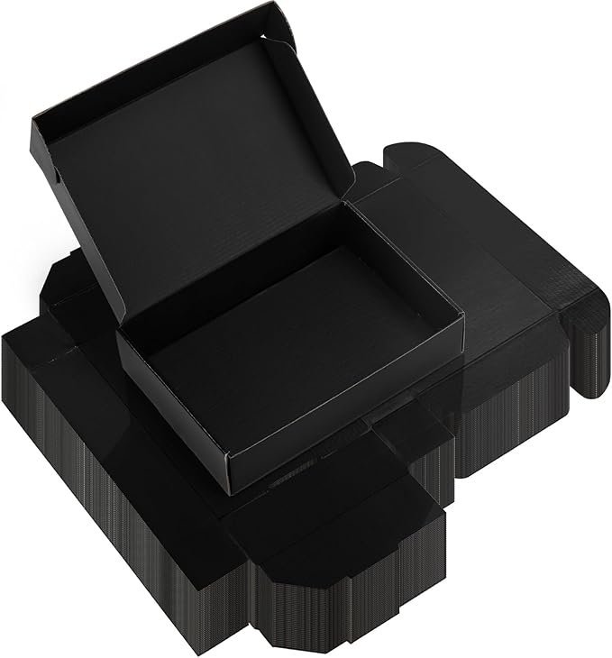 Rempry 40 Pack 9x6x2 Inches Black Shipping Boxes, Cardboard Corrugated Mailer Boxes for Packaging Small Business, Small Gift Boxes for Mailing Present
