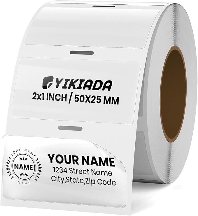 Transparent Thermal Labels 1 × 2 Inch Waterproof Stickers 300 PCS | Strong Adhesive, Oil-proof, Tear resistance, Perforation, Printable vinyl clear decal for small business home office barcode