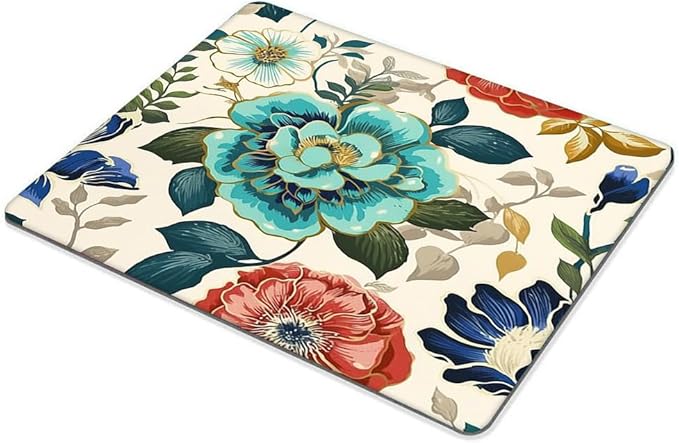 Teal Flowers Mouse pad Customized Mousepad Non-Slip Rubber Base Mouse Pads for Computers Laptop Office Desk Accessories Mouse pad
