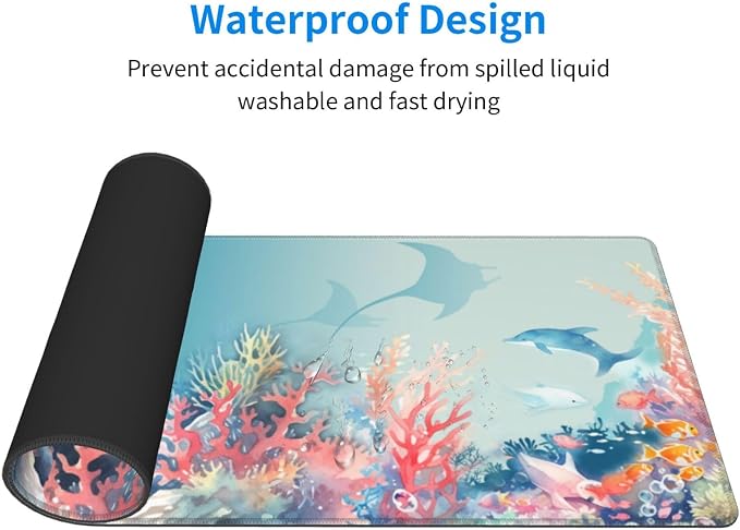 Underwater World Mouse Pad XL Large Mousepad Non Slip Rubber Base Desk Mat for Laptop Computer Gaming 31.5" X 12"