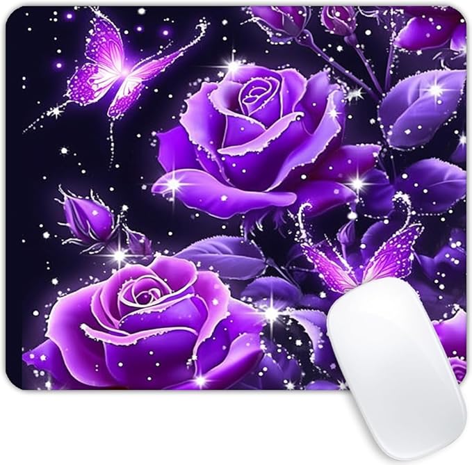Deep Purple Rose Mouse pad Customized Mousepad Non-Slip Rubber Base Mouse Pads for Computers Laptop Office Desk Accessories Mouse pad