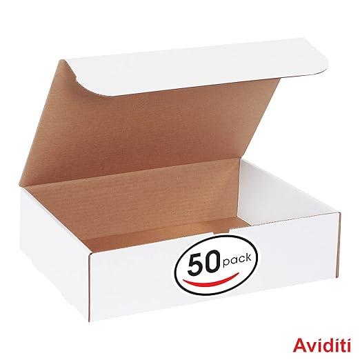 Box USA Mailer Boxes Medium 15 1/8"L x 11 1/8"W x 4"H 50-Pack - Corrugated Cardboard Box for Shipping, Moving, Mailing, Packing, Packaging and Storage