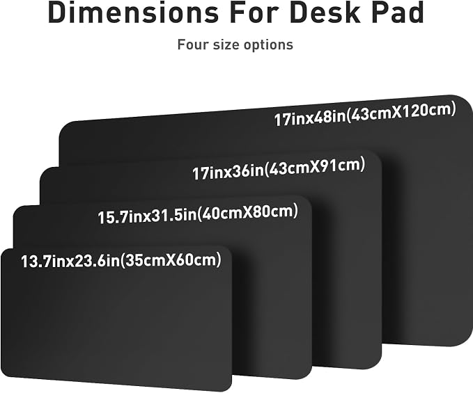 Aothia Leather Office Desk Pad Protector, Non-Slip PU Leather Desk Blotter, Waterproof Laptop Writing Mouse Pad for Office and Home, Black, 31.5" x 15.7" (Pack of 2)