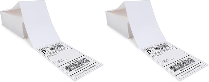 L LIKED 4x6 Direct Thermal Labels, 500pcs Perforated Fanfold, Compatible Zebra & Rollo Printers (Pack of 2)