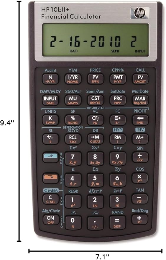 HP 2716570 10bII+ Financial Calculator, 12-Digit LCD