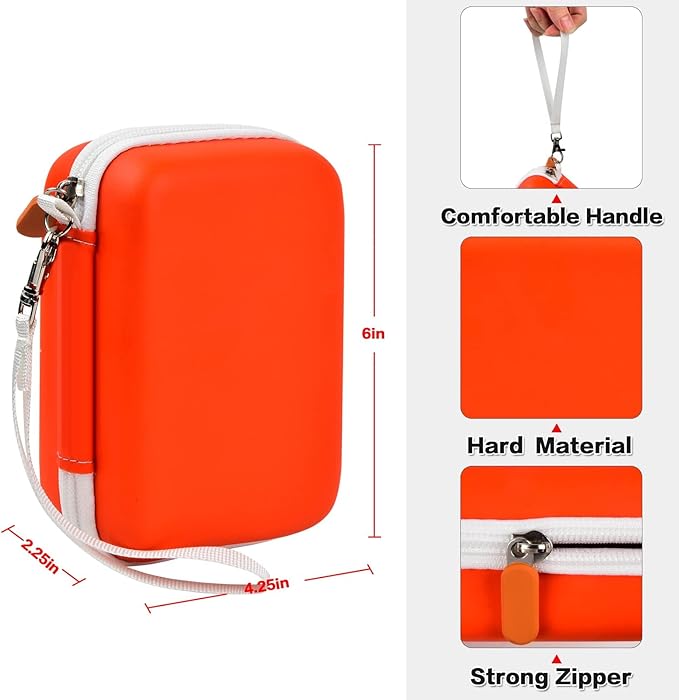 PAIYULE Hard Carrying Case for Phomemo D30 D35 Label Maker, Label Printer Case for Nelko P21, for NIIMBOT D110 D11, for Marklife P11 P12, for SUPVAN E10, Protective EVA Storage Bag with Mesh Pocket