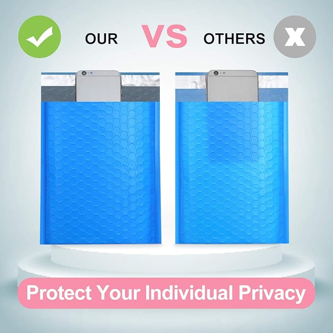 UCGOU Bubble Mailers 10.5x16 Inch Blue 25 Pack Poly Padded Envelopes Large #5 Mailing Packages Opaque Packaging Postal Self Seal Adhesive Waterproof Boutique Shipping Bags for Clothes