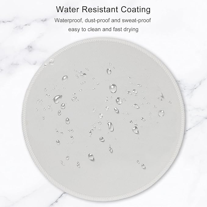 Hsurbtra Mouse Pad, Premium-Textured Small Round Mousepad 8.7 x 8.7 Inch Gray, Stitched Edge Anti-Slip Waterproof Rubber Pretty Cute Computer Mat for Office Home Gaming Laptop Men Women Kids