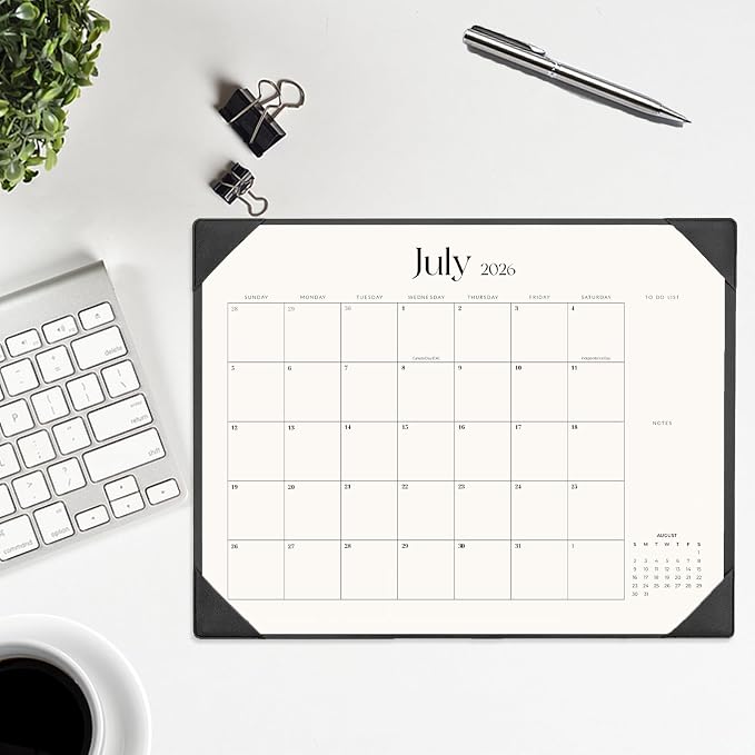 Desk Calendar 2026-2027 with Desk Mat – 22" x 17" Large Desk Pad Calendar Runs from July 2026 to December 2027, Office Supplies Desktop Monthly Calendar for Home & Office